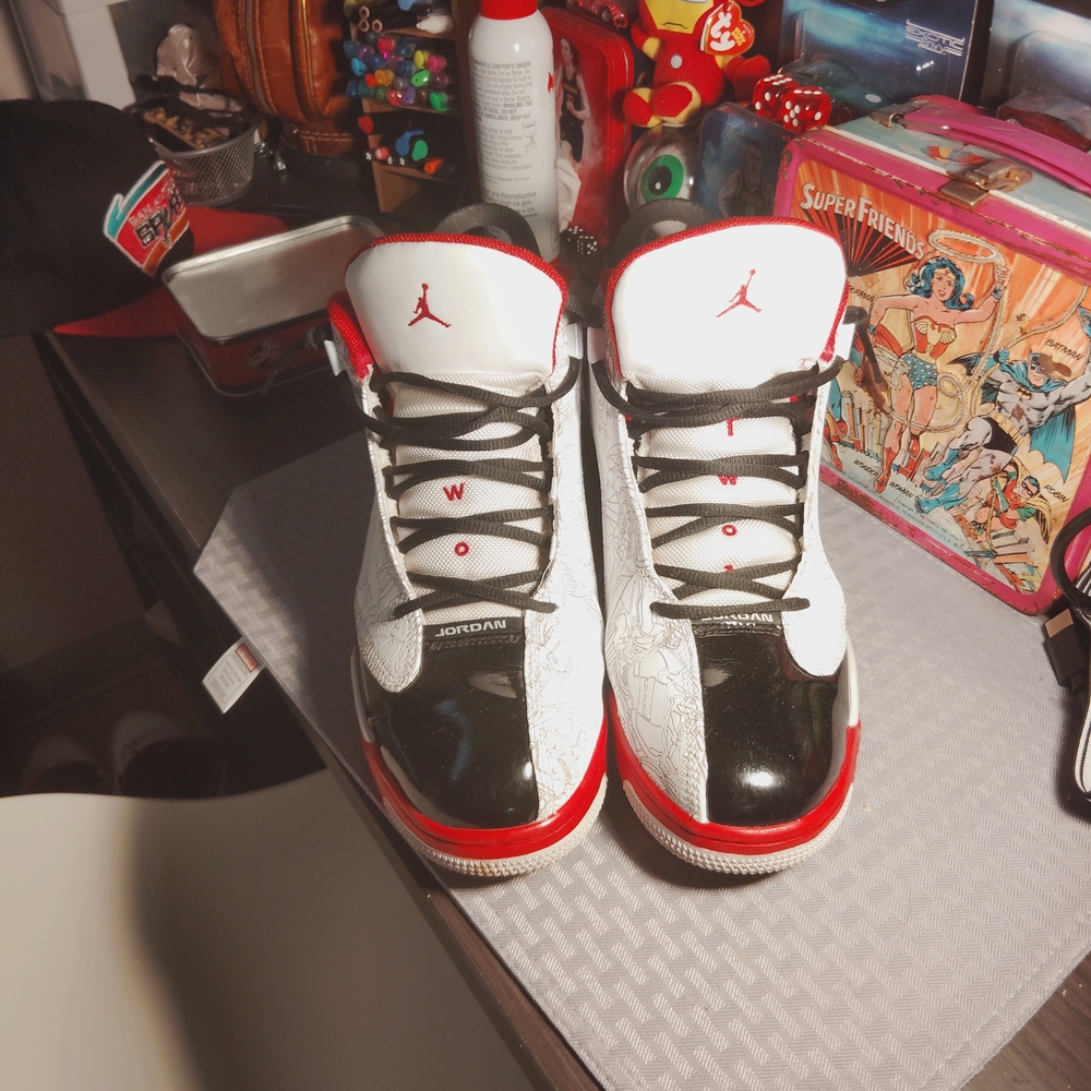 Jordan Black and Red Athletic Shoes